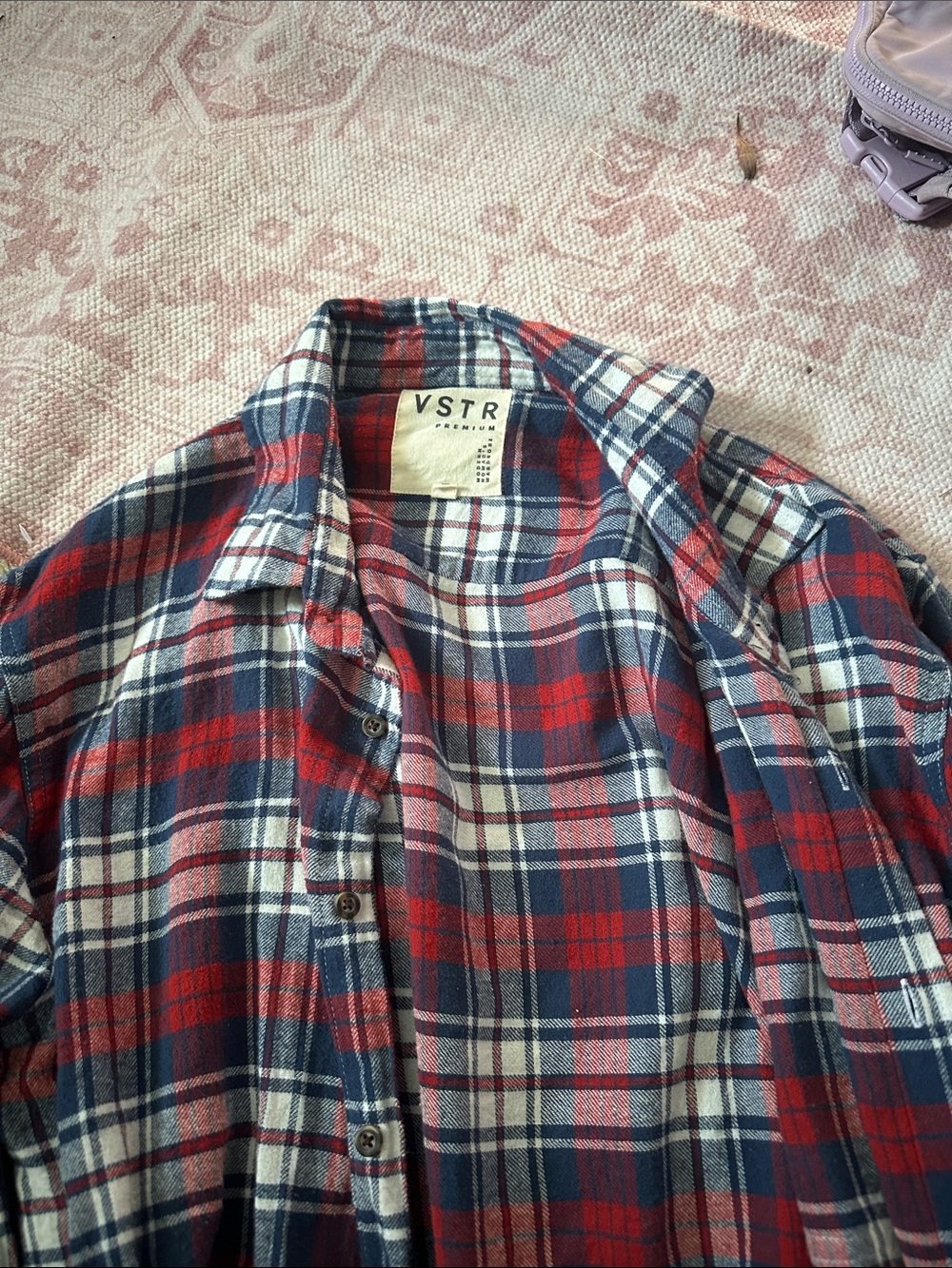 VSTR Red & Navy Plaid Button-Down Shirt for Men